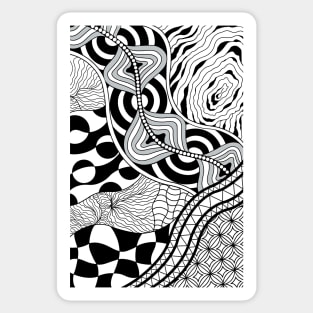 Black & White Zentangle Sticker